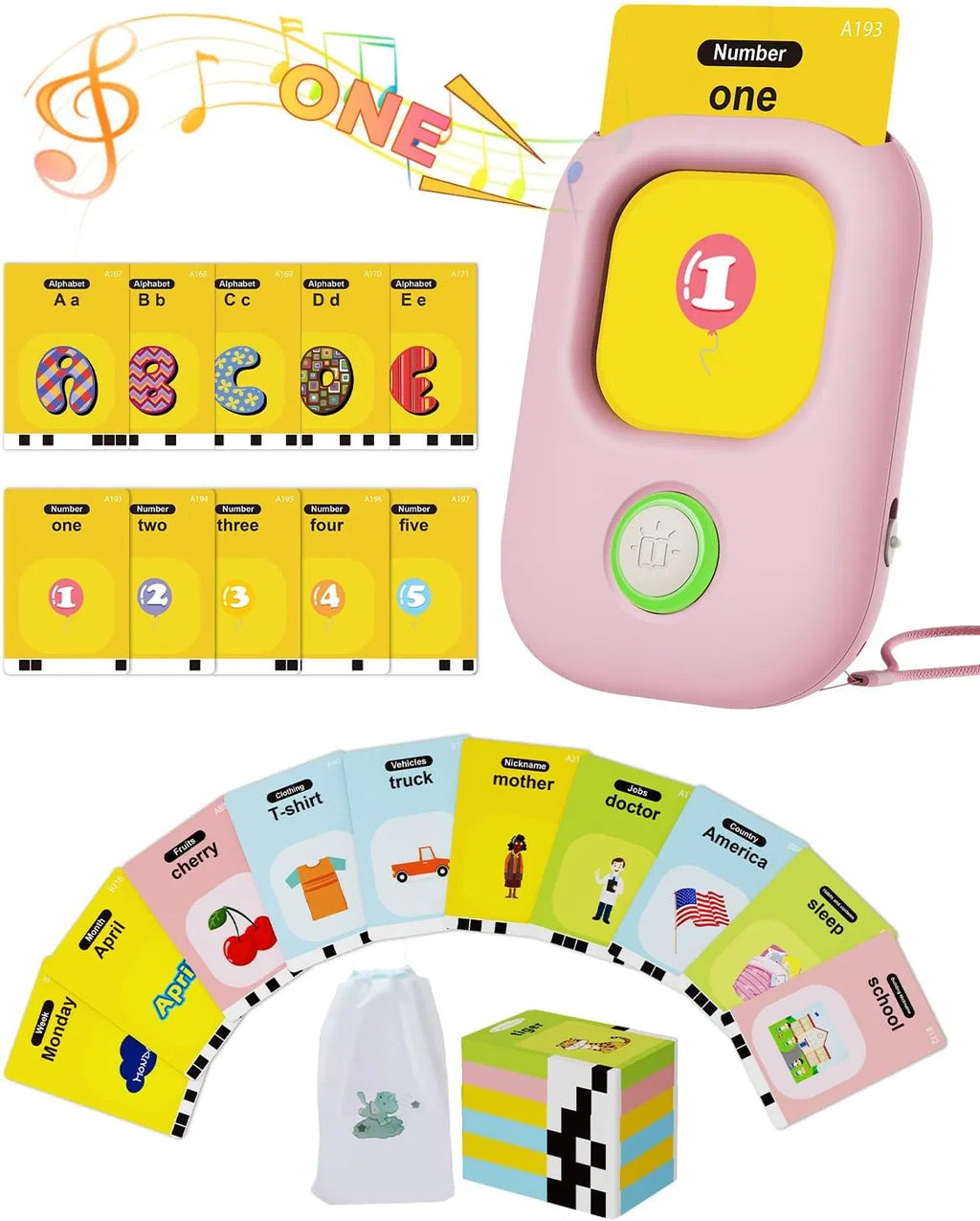 Talking Flash Cards, Kids Toddler Flash Cards With 224 Sight Words, Montessori Toys, Autism Sensory Toys, Speech Therapy Toys, Learning Educational Gifts For 1 2 3 4 5 Year Old Boys And Girls