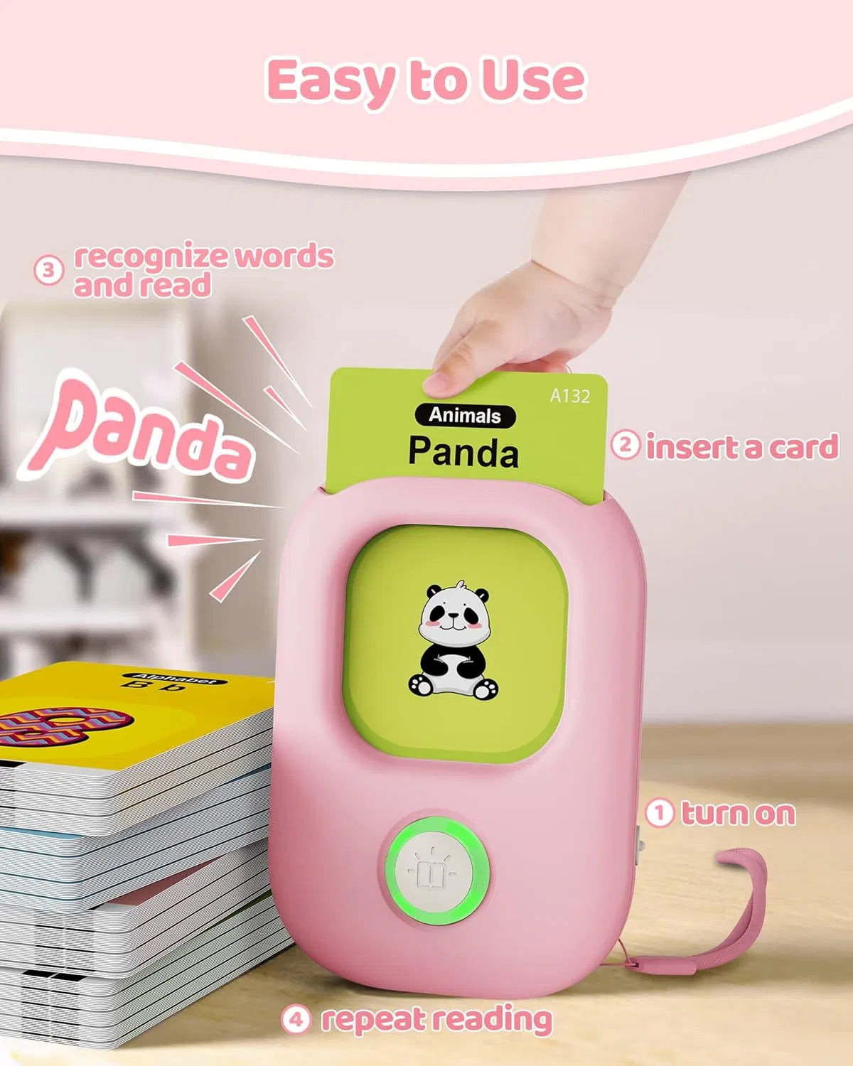 Talking Flash Cards,Kids Toddler Flash Cards With 224 Sight Words,Montessori Toys,Autism Sensory Toys,Speech Therapy Toys,Learning Educational Gifts For Age 1 2 3 4 5 Years Old Boys And Girls