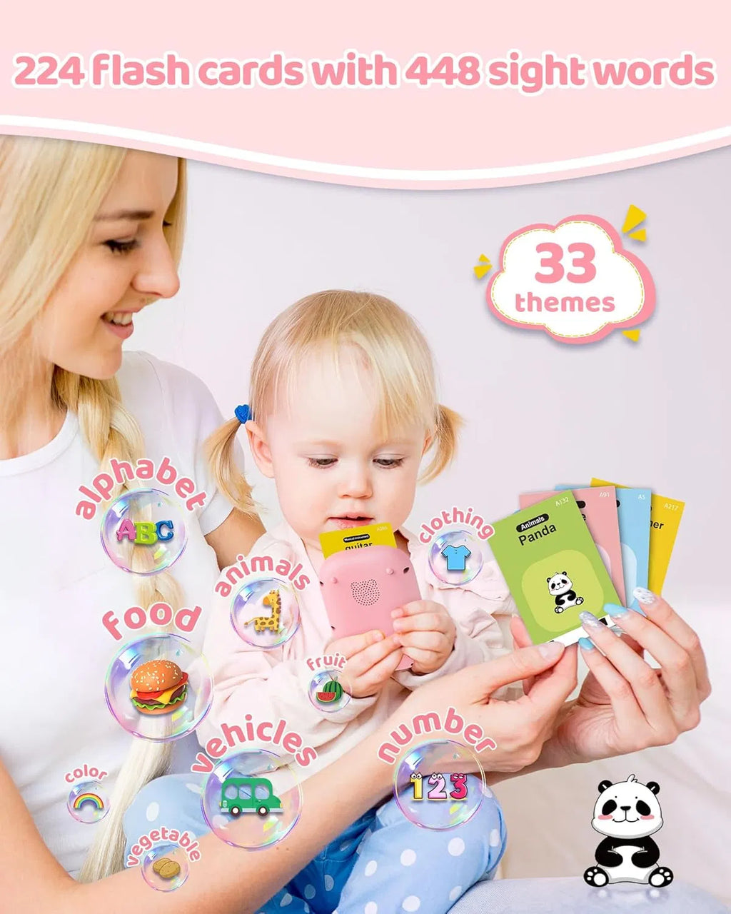Talking Flash Cards, Kids Toddler Flash Cards With 224 Sight Words, Montessori Toys, Autism Sensory Toys, Speech Therapy Toys, Learning Educational Gifts For 1 2 3 4 5 Year Old Boys And Girls